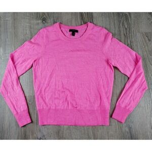 J. Crew XS Pink Long Sleeve Merino Wool Crew Neck Sweater Pullover Lightweight